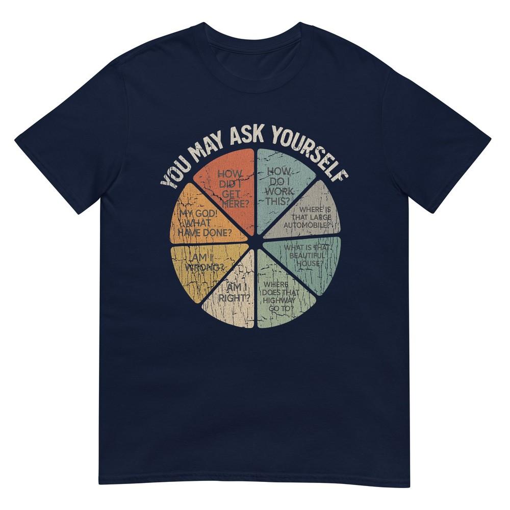 Vintage You May Ask Yourself Retro Pie Chart 80s Music TShirt S