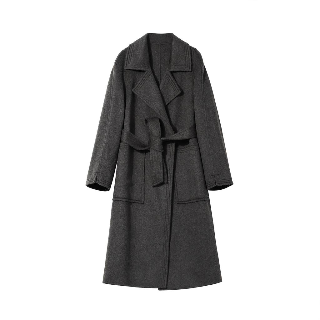 Autumn and winter handmade coat making alpaca woolen coat loose wool double-sided woolen coat women