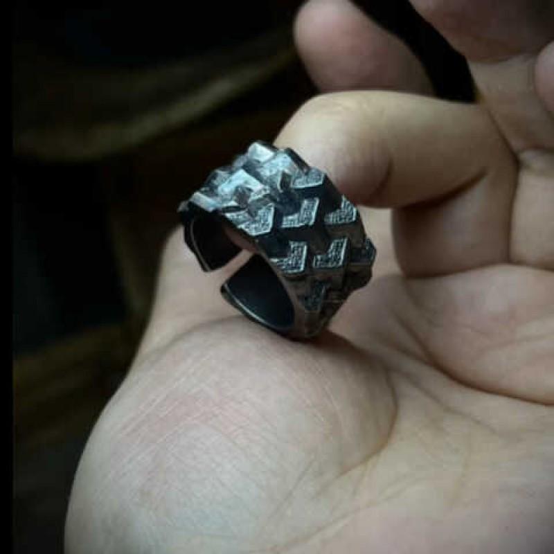 Anillo Abierto Ajustable Hombres Mujeres Vintage Armadura Arma Inspirado Geométrico Chapado Dedo
