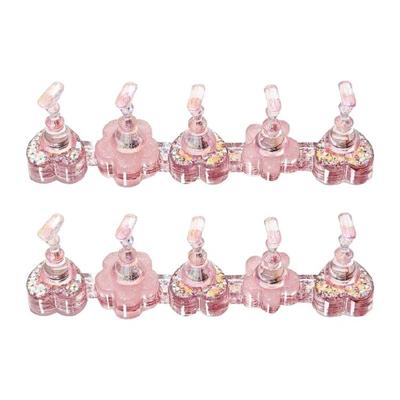 2 Units Quick Change Nail Display System Stackable Design ABS Material Manicure Training Equipment for Salons