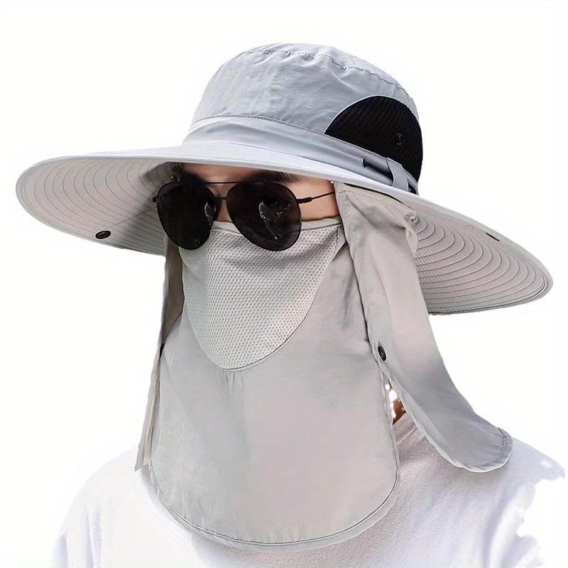 1 st Solskydd Fiskarhatt Nackskydd Integrerad Fiskemarchkeps Utomhus Andningsbar Bredbrättad Hatt