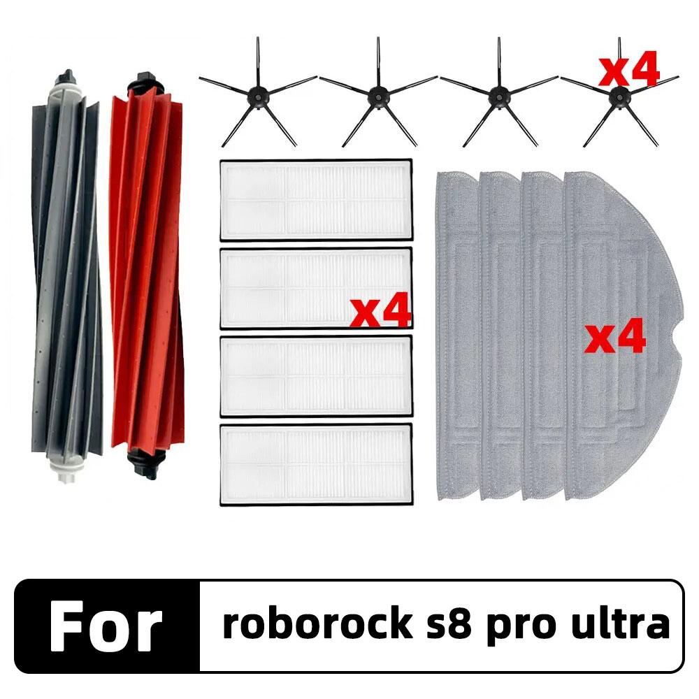 Compatible for Roborock S8 Pro Ultra, G20 A6900RR Main Side Brush Hepa Filter Mop Cloth Dust Bag Spare Parts Accessories