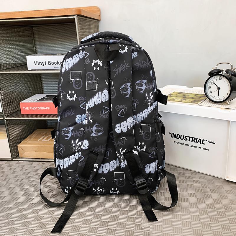 Граффити Принт Школьный Ранец Мужской Класс 4-6 Рюкзак С Монетницей зелёный — фото 11