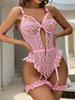 Sexy Black Lace Women's Bodysuit - Erotic Lingerie Set