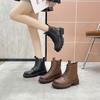Leather Martin Boots Women's Velvet 2026 New Autumn and Winter Single Cotton Boots British Style Short Boots Thick Sole