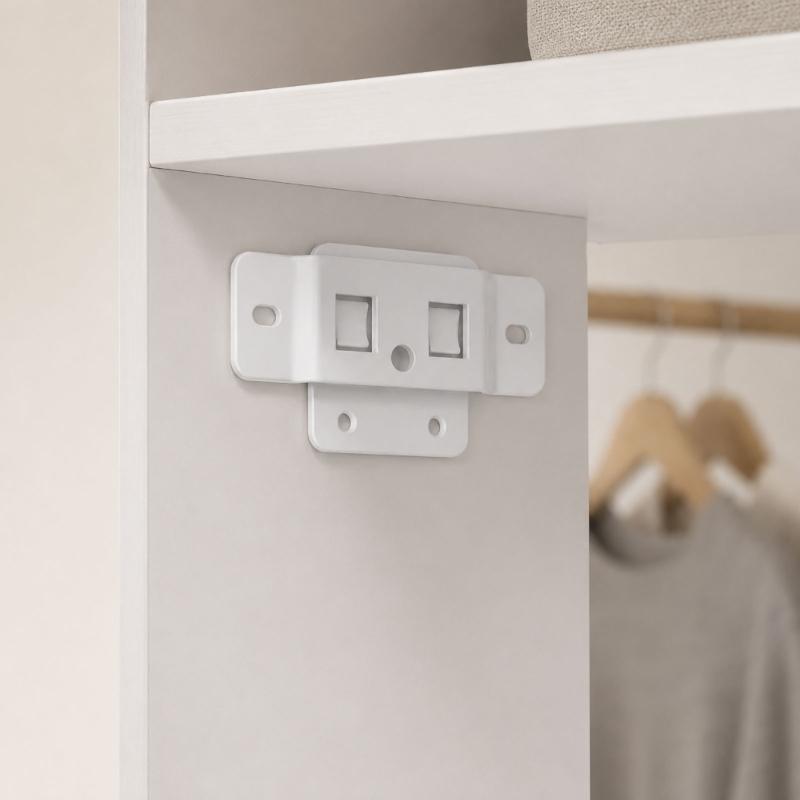 Locking Shelf Fixing Hardware, Steel Support Parts with Mounting Holes for Cabinet Board Installation and Repair