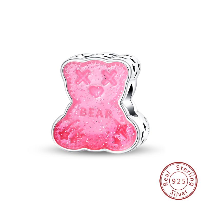 100% Copper Cute Little Bear Butterfly Flamingo Charms Beads Rose Princess Pendants Fit Diy Bracelets Jewelry Gifts