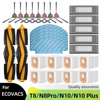 Passend für ECOVACS Deebot T8 T9 AIVI N8 Pro AIVI N9 N10 N10 Plus Zubehör Hauptbürste, Seitenbürste, Filter, Staubbeutel, Hepa-Filter