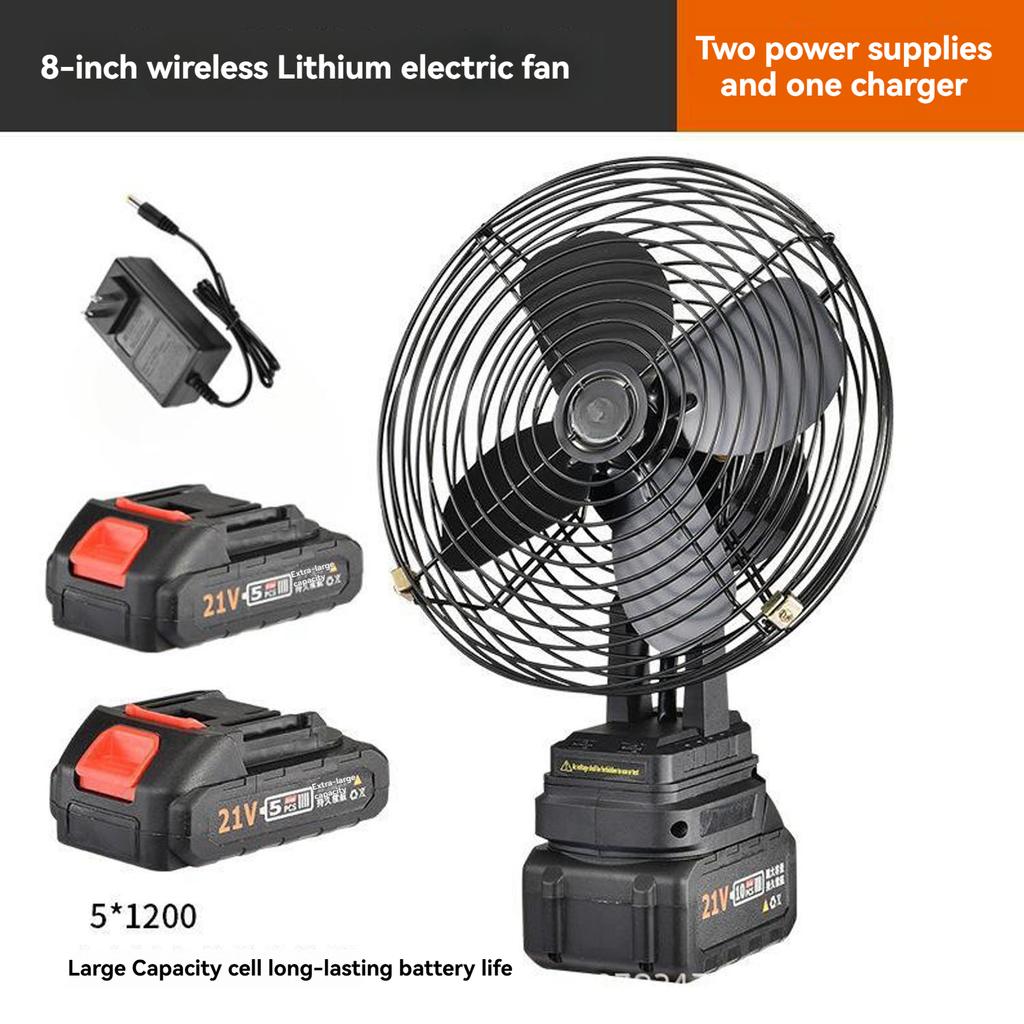 Kabelloser Akku-Ventilator mit 3000mAh wiederaufladbarem Akku, mit hohem Windausstoß und 80° Oszillation für den Einsatz zu Hause, im Freien und im Zelt