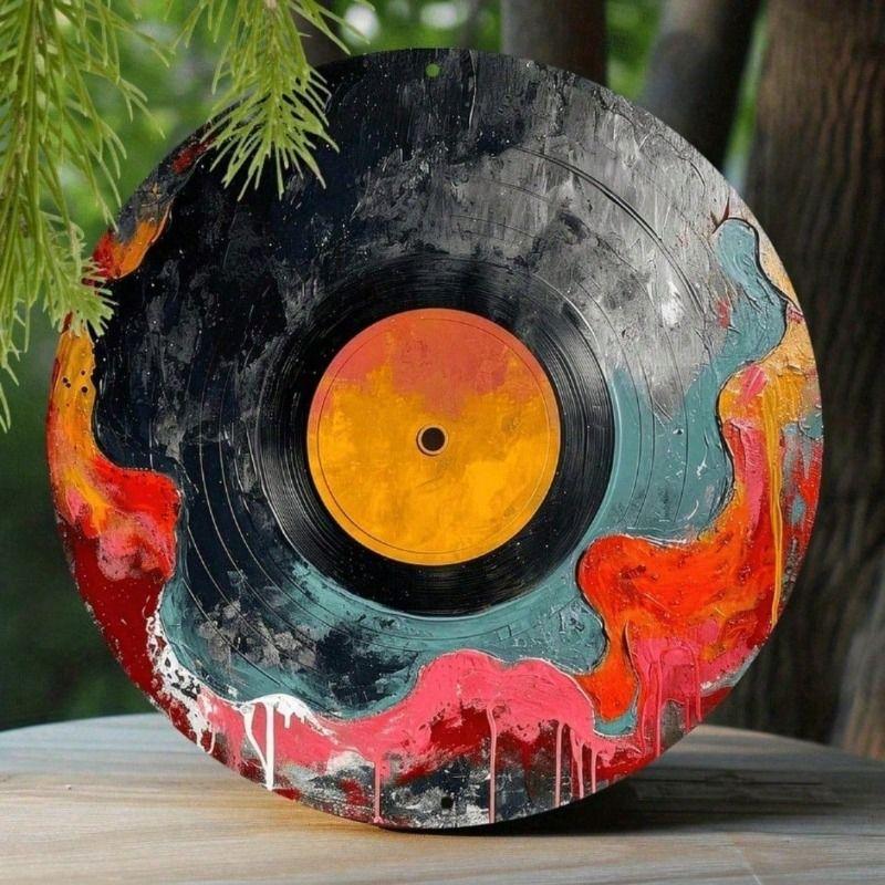 Vintage Metal Poster 8 Inch Black Vinyl Wall Art for Living Room