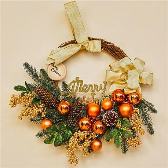 50CM Christmas Wreath & 2.7M Garland Set - Festive Door & Wall Decor