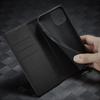 LC.IMEEKE For iPhone 15 Scratch Resistant Leather Stand Cover Carbon Fiber Texture Wallet Phone Case