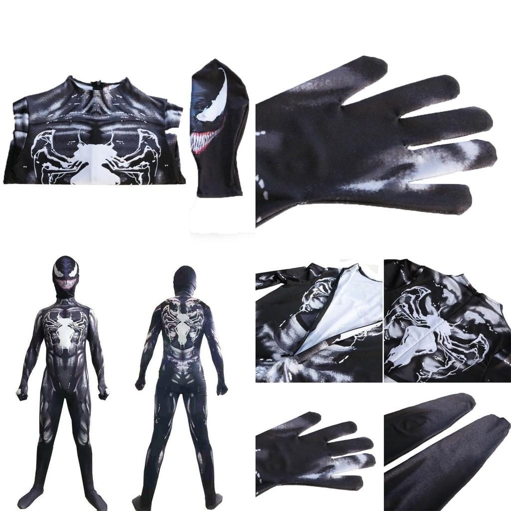 Venom Spider-man Cosplay Costume Jumpsuit With Exquisite Design And Breathable Fabric For Kids And Adults