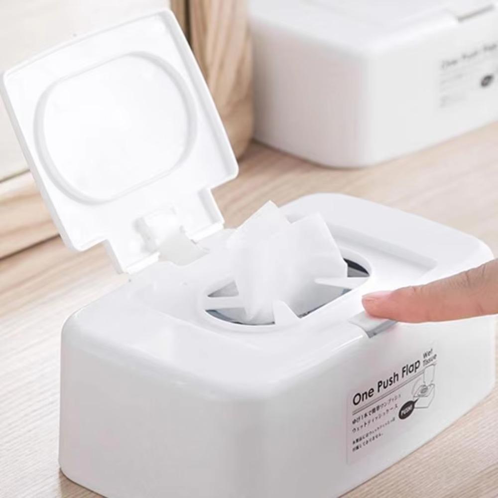 

Portable Tissue Box Plastic Napkin Box Wipes Dispenser Wet Tissue Paper Case Restaurant білий