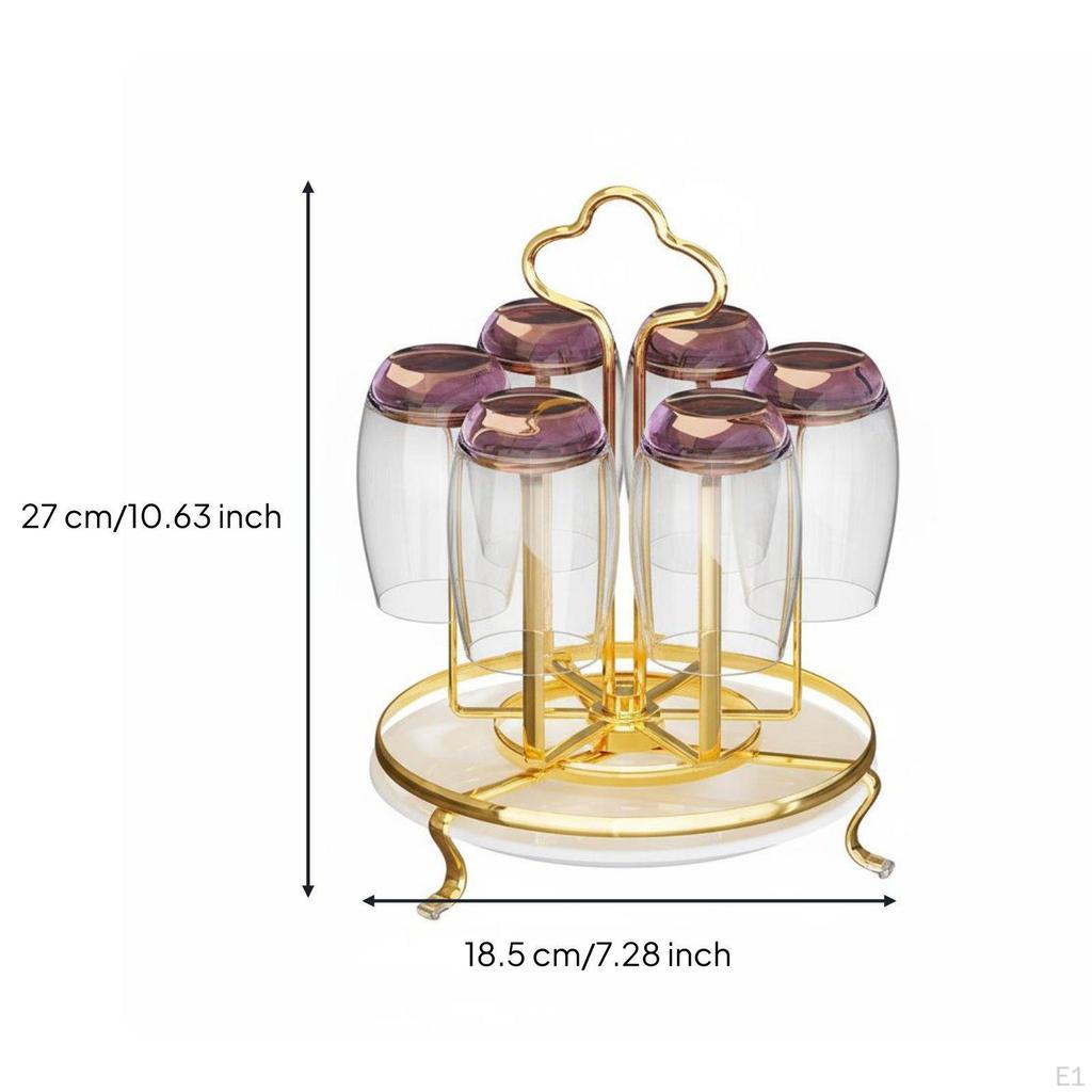 Albero Gira-Tazze Luce Design Elegante Portabicchieri Drenante per Bancone Salvaspazio