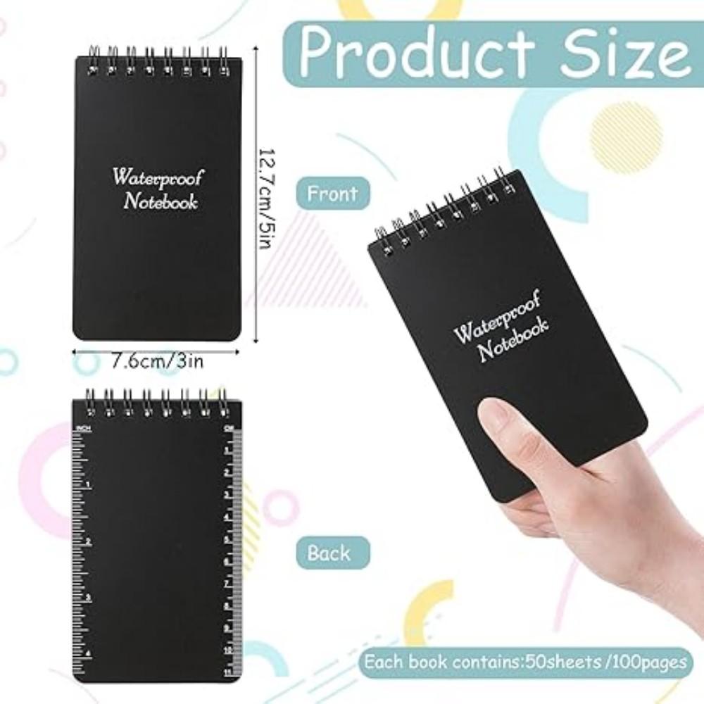 Waterproof Small Notebook Tactical All Weather Pocket Notepads Mini Spiral Memo Pad Note Pads For Outdoor Home Office School Gif