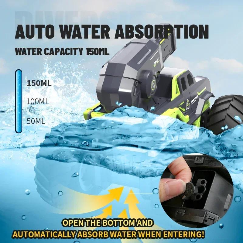 Amphibious Rc Car 2 Control Mode Remote Control Climbing Car 2.4Ghz Off-Road Stunt Vehicle Water Toys Kids Children Gift