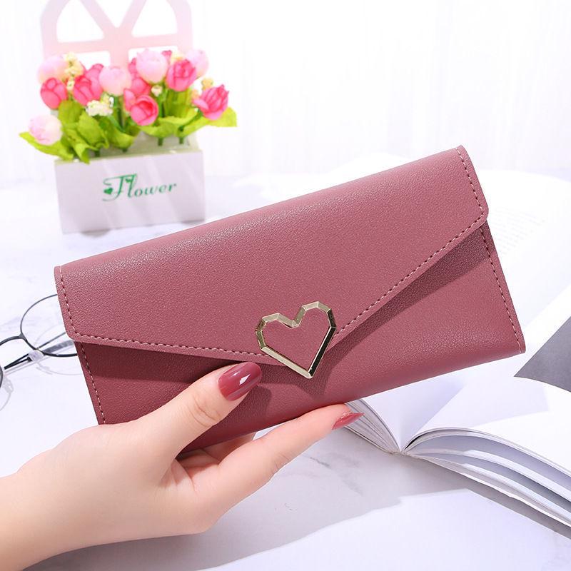 Korean Style Women's Long Clutch Wallet with Multi-Card Slots and Coin Purse