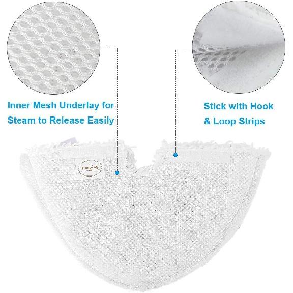 Fushing 3Pcs Steam Mop Pads, Triangle Washable Microfiber Cleaning Steamer Replacement Pads for Shark Steam Pocket Mop S3500 Series S3501 S3550 S3601
