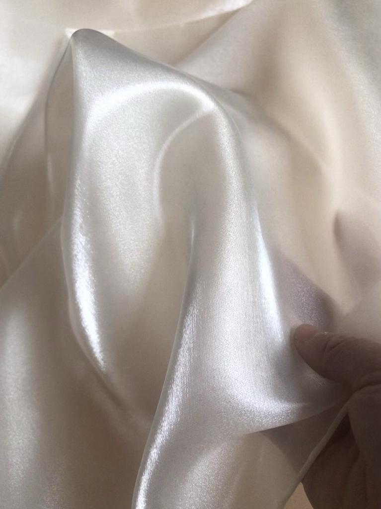 Water Satin Light Champagne Organza Fabric Very Wide Shiny Hard Yarn Designer Wedding Dress Fabric Designer Clothing Fabric
