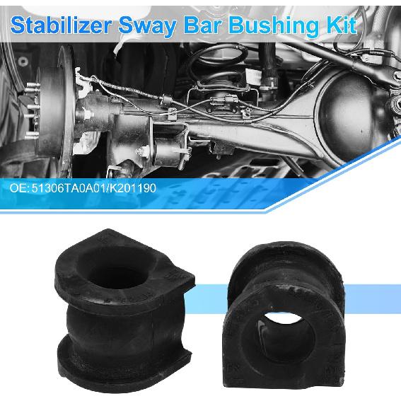 No.51306TA0A01 Front Left/Front Right Stabilizer Sway Bar Bushing Kit for Honda ACCORD 2008-2012 Rubber Suspension Kit Black 2 Pcs