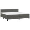 3141384 vidaXL Box Spring Bed with Mattress Dark Grey 200x200cm Velvet