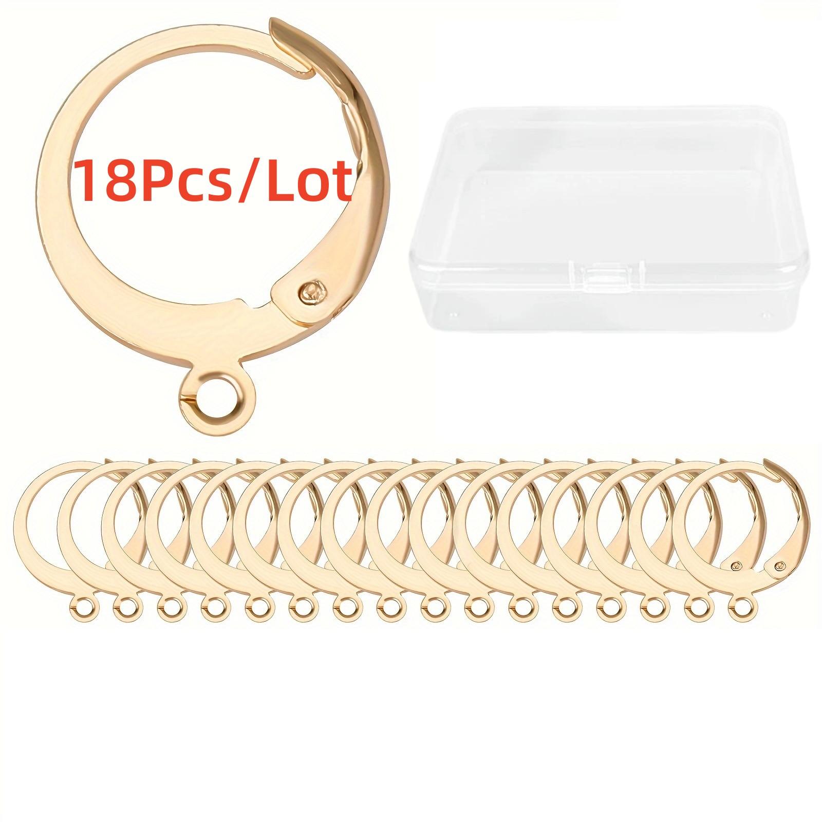 

1 Коробка 18/48/90 шт. Набор фурнитуры для серег Крючки для серег с рычажком Гипоаллергенные серьги-хагги с рычажным замком Проволока для серег для набора для изготовления ювелирных изделий 18PCS/BOX