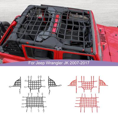 Car Roof Window Extra Storage Mesh Cargo Webbing Net  Fit for Jeep Wrangler JK 2007-2017 4-Door