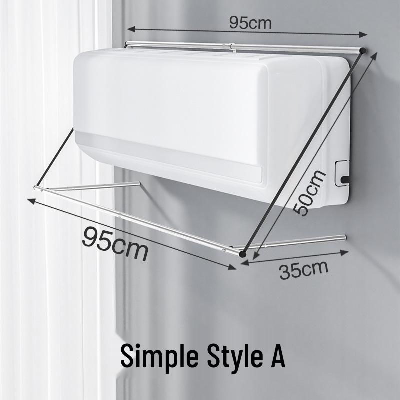 Drill-Free Air Vent Clothes Drying Rack - Foldable Single Pole for Dorms