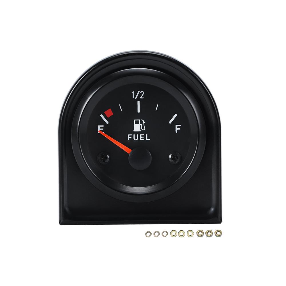 Universal 2  52mm Fuel Level Gauge Car Vehicle Meter with Fuel Float Sensor White LED Light Black Shell Automotive Gauges 12V Gauge