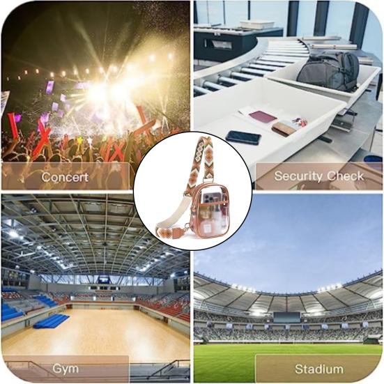 Clear Storage Bag with Adjustable Wide Strap Concert Crossbody Sling Bag Approved Sports Eco-friendly