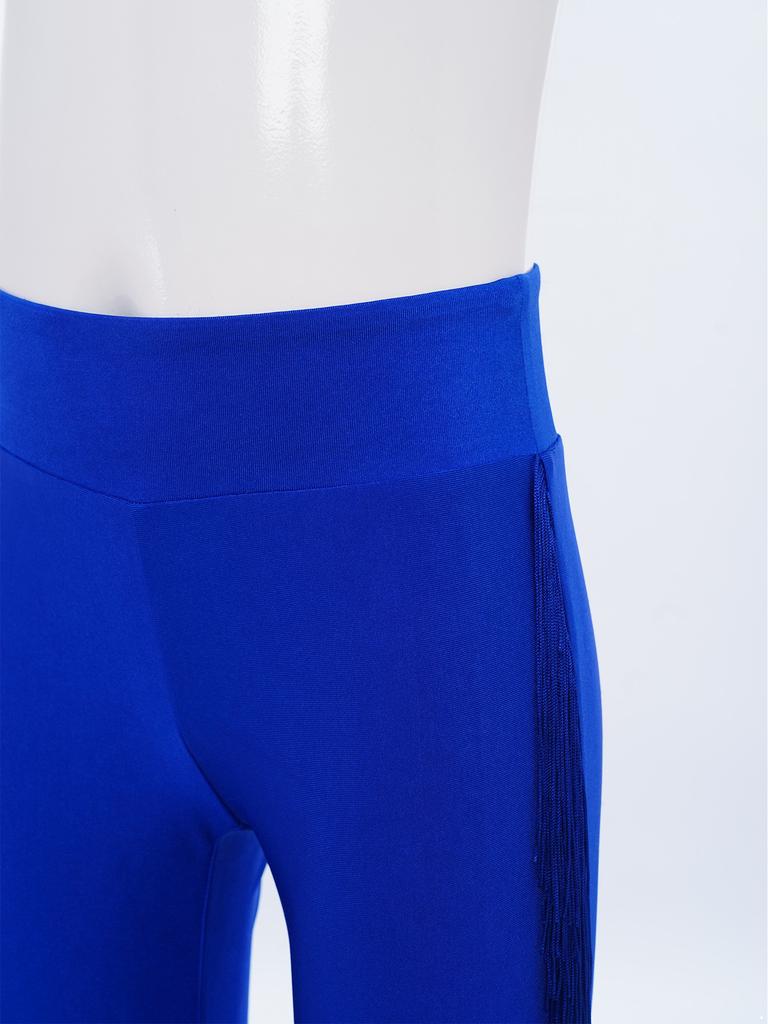 Chłopięce spodnie do tańca latynoamerykańskiego elastyczny pas z frędzlami styl dzwonów spodnie do występów ballroomowych