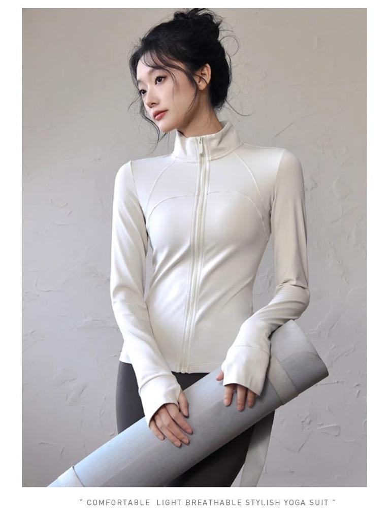 Women's Quick-Dry Long Sleeve Yoga & Running Top - Slimming, Professional Fitness Outerwear