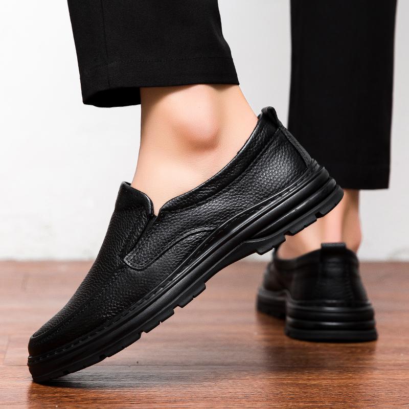 Fashion Genuine Leather Men Casual Shoes Classic Male Comfortable Loafers Handmade Lace-Up Men's Walking Shoes Outdoor Mens Slip On Shoe