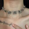 Bohemian Metal Patchwork Flowers Pendant Necklaces for Women Men Punk Hip Hop Silver Color Butterfly Chain Necklace Jewelry