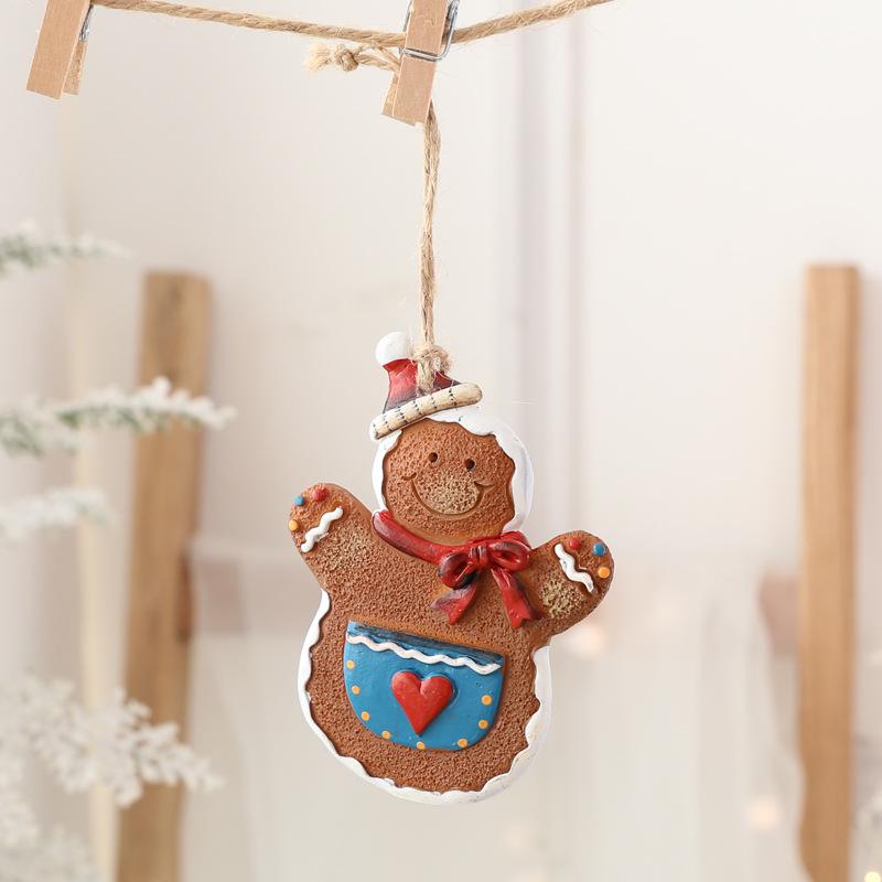 Snowman and Santa Christmas Tree Cartoon Resin Stocking Pendants
