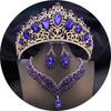 Elegant Big Tiaras and Crowns Bridal Jewelry Sets for Women Prom Wedding Crown With Choker necklace earrings Pageant Tiara Set