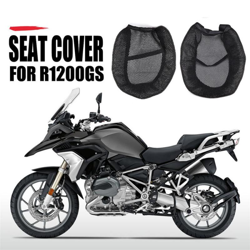 2Pcs Black Motorcycle Seat Cover Breathable Cooling Mesh Pad For BMW R1200GS ADV