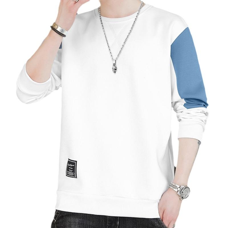 Herbst und Winter Rundhals Kontrastfarbe Lässiges Sweatshirt Herren Langarm Locker Modisch Lässiges Oberteil