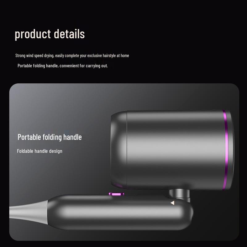 Foldable High-Speed Hair Dryer for Travel & Home, Portable with Constant Temperature & High Power