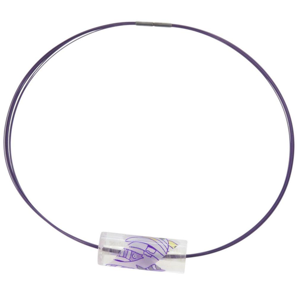 Used AUTHENTIC HERMES fish RicineChoker purple/clear plastic/wire