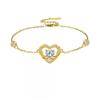Elegant Gold Plated Heart Charm Bracelet Women Minimalist Zirconia Accent Fashionable Daily Wear Gift