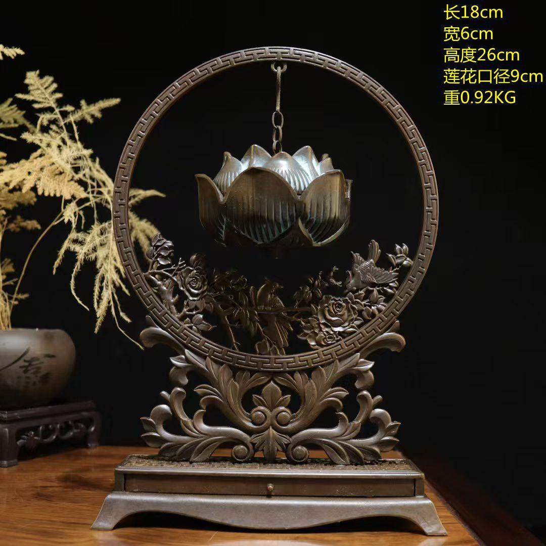 Antique Style Lotus Gourd Hanging Burner Ornament Agarwood Incense Stick Zen Tea Ceremony Backflo