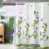 Green Bird Perch Printed Shower Curtain Bathroom Dry and Wet Separation Partition Curtain Privacy and Waterproof PEVA Material