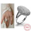 Großer ovaler Morganitring in reinem Silber, modisches Accessoire, exquisites und stilvolles Schmuckstück für Weihnachtsgeschenke