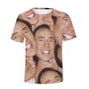 T-shirt Grafica Divertente Nicolas Cage Faccia Taglie Forti per Uomo Magliette Stampa 3D Umorismo Divertente Moda Top Cool Abbigliamento Donna