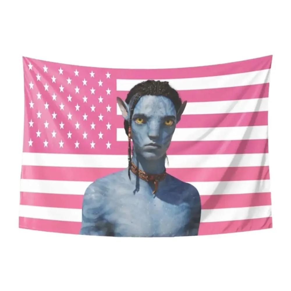 

1pc Avatar Jake Sully Pink Flag Tapestry Single Sided 2D Print Polyester Wall Hanging for Bedroom Living Room Movie Aesthetic 74x94cm(29x37in)
