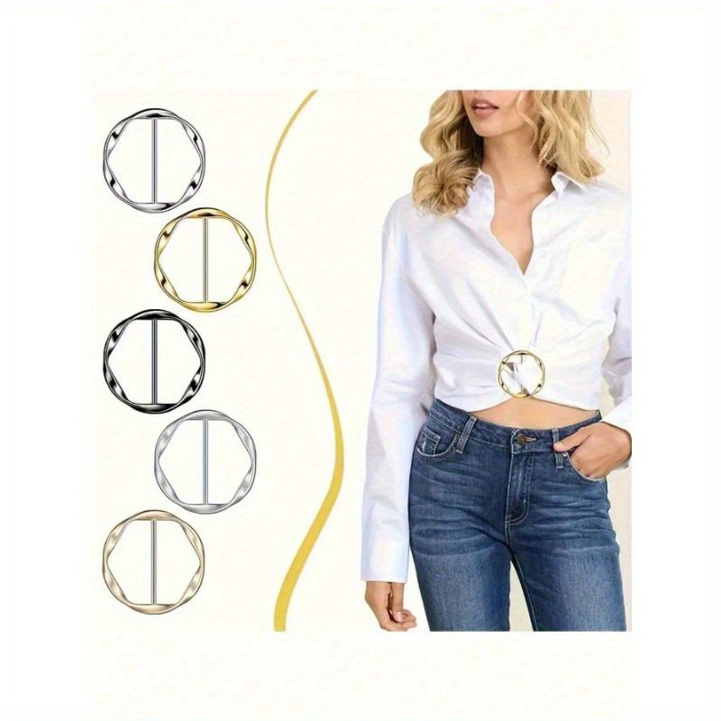 5pcs Versatile Alloy Buckle Set - Multi-Purpose, All-Match, Shortening Artifact, Corner Knotted, Waist, Belt, And T-Shirt Buckle