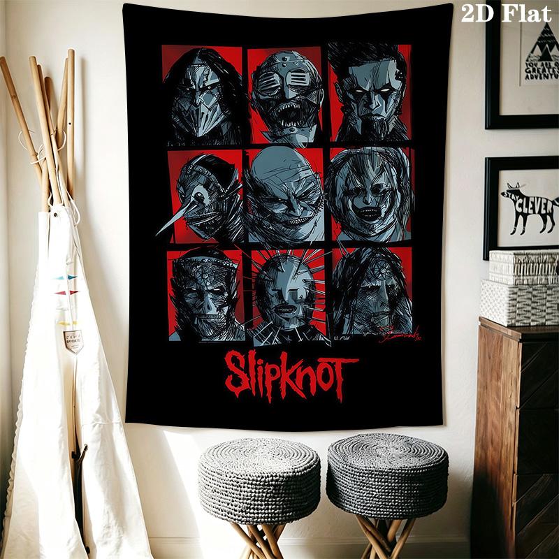 Slipknot Wall Tapestry Bold Room Tapestry Background Cloth Fashion Print Atmospheric Background Cloth Wall Covering Decoration Home Decor