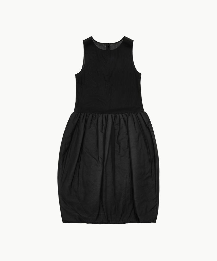 Amomento Sheer Padded Balloon Dress_Black